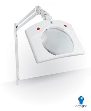 Daylight U23080 Deluxe Magnifying Lamp White 7in XR 3-Diopter Lens (38in Arm) with Clamp